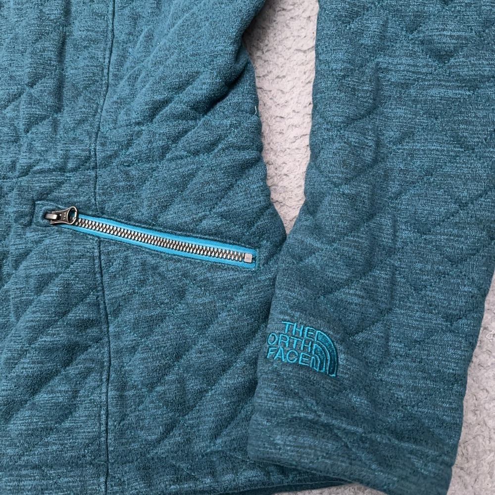 The North Face Moncada Quilted Jacket Women's Small Teal Zip Pockets A8P7 - Picture 6 of 9